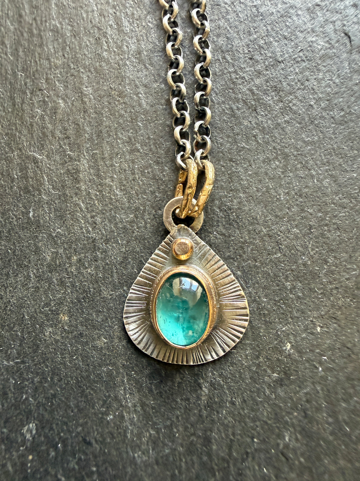 Kyanite Mixed Metal Pendant