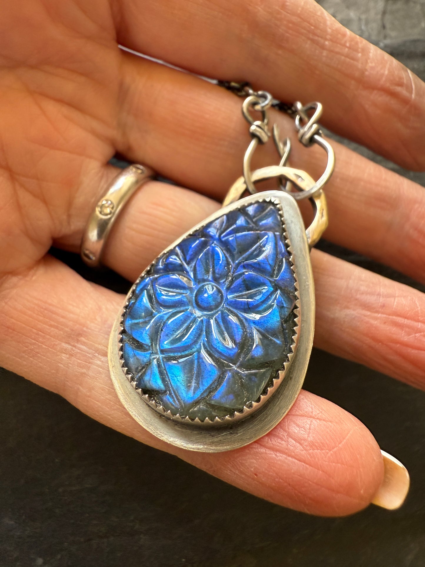 Carved Labradorite Pendant