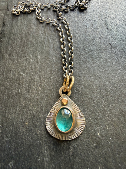 Kyanite Mixed Metal Pendant