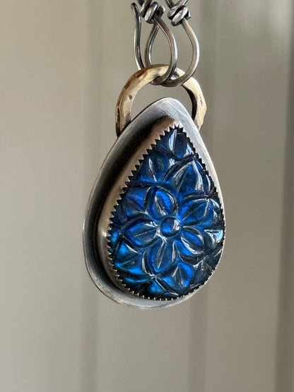 Carved Labradorite Pendant