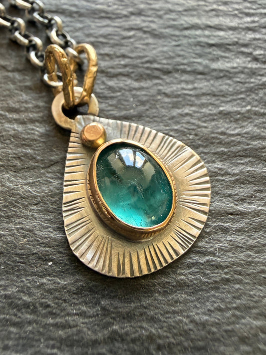 Kyanite Mixed Metal Pendant