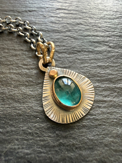 Kyanite Mixed Metal Pendant