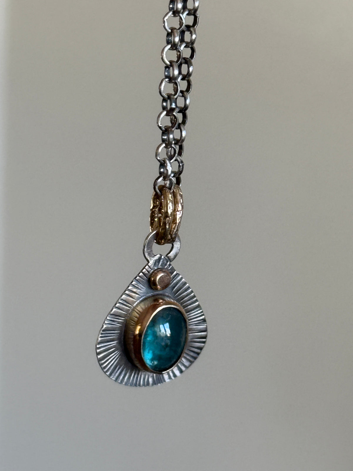 Kyanite Mixed Metal Pendant