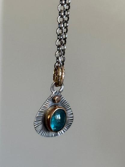 Kyanite Mixed Metal Pendant