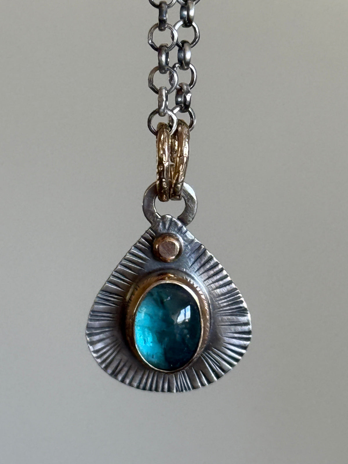 Kyanite Mixed Metal Pendant