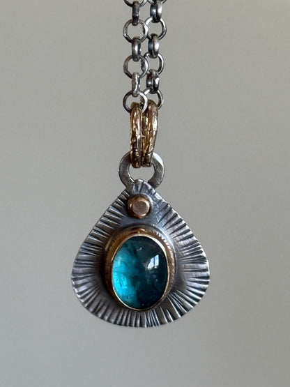 Kyanite Mixed Metal Pendant