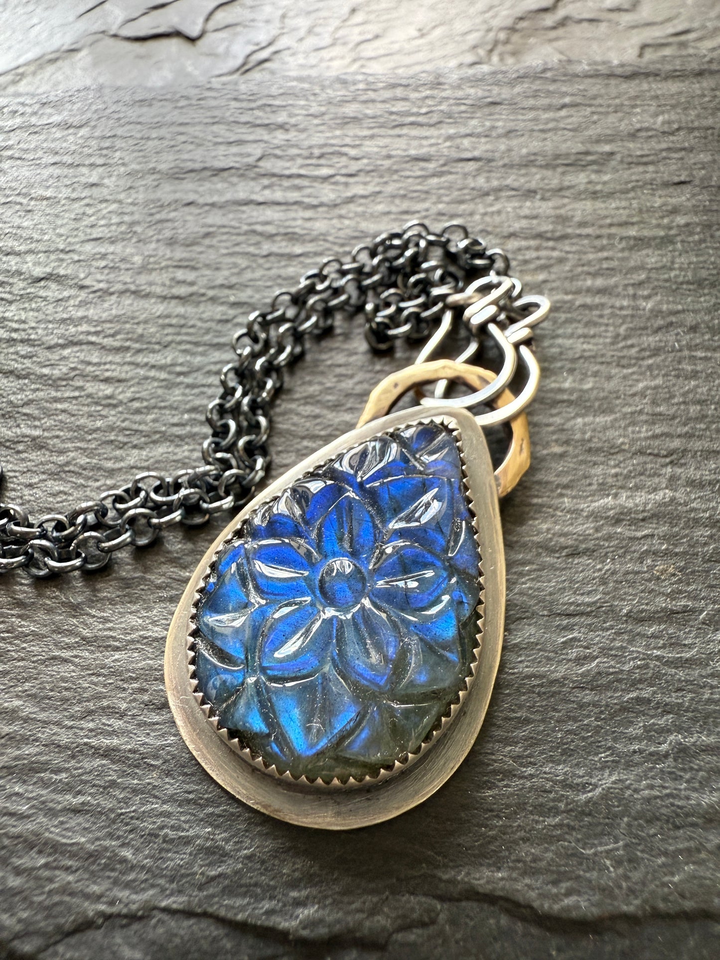 Carved Labradorite Pendant