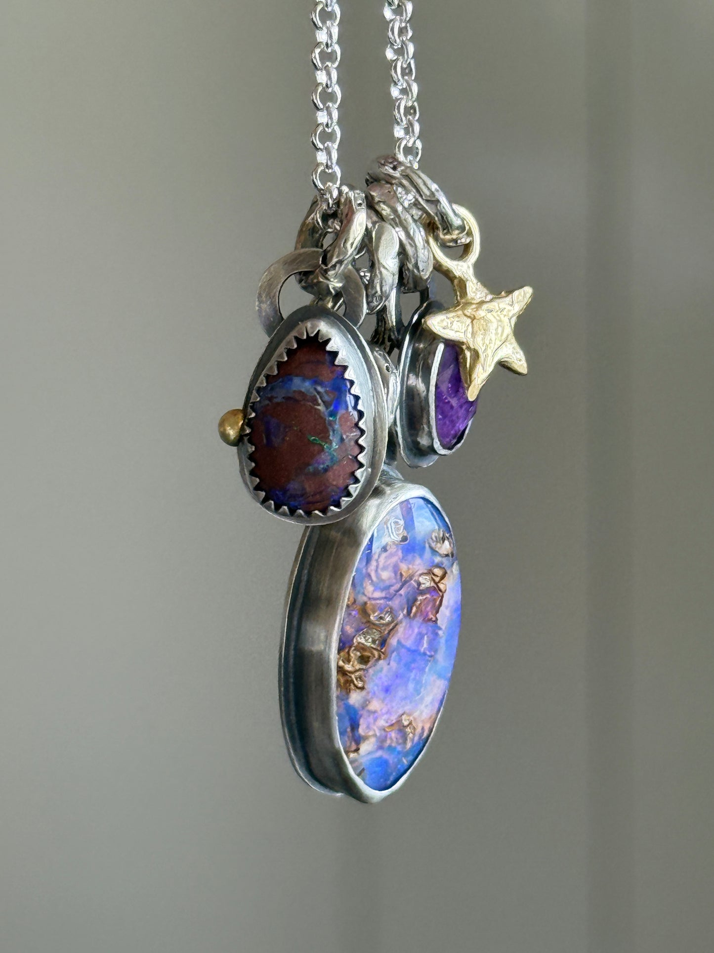 Purple Charm Opal Necklace