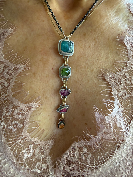Long Gemstone Necklace
