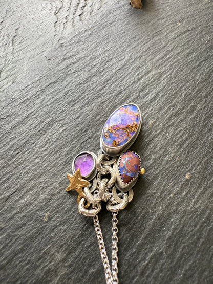 Purple Charm Opal Necklace