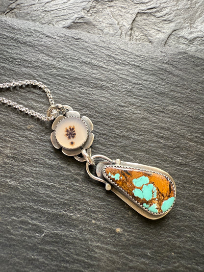 Turquoise & Agate Pendant