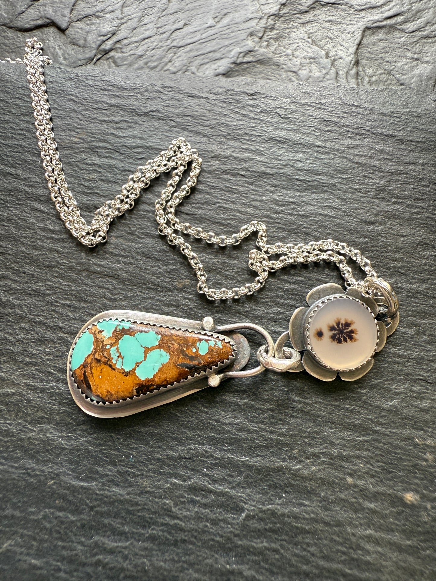 Turquoise & Agate Pendant