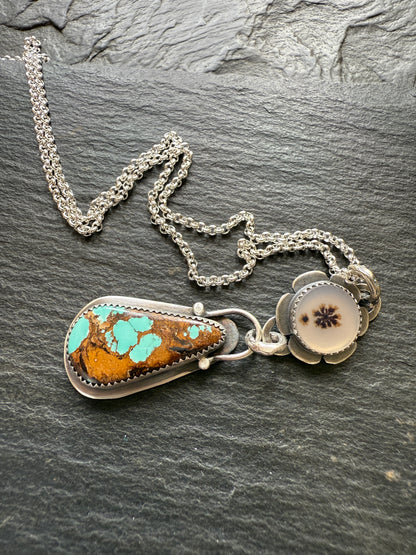 Turquoise & Agate Pendant