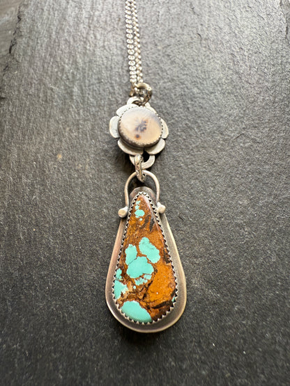 Turquoise & Agate Pendant