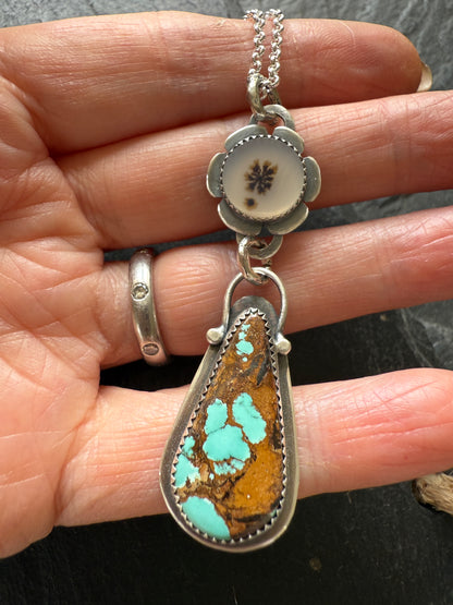 Turquoise & Agate Pendant