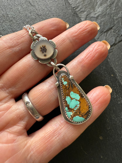 Turquoise & Agate Pendant