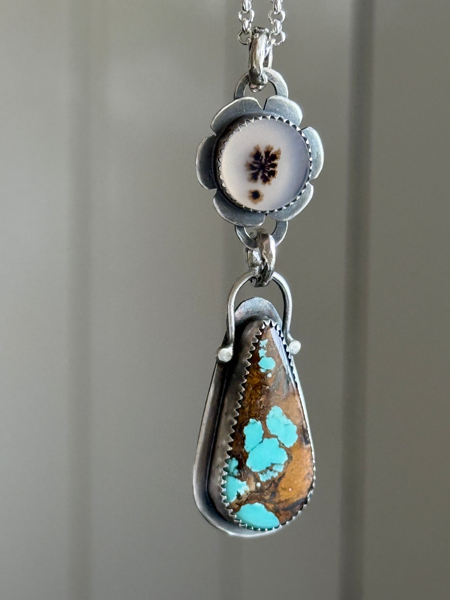 Turquoise & Agate Pendant