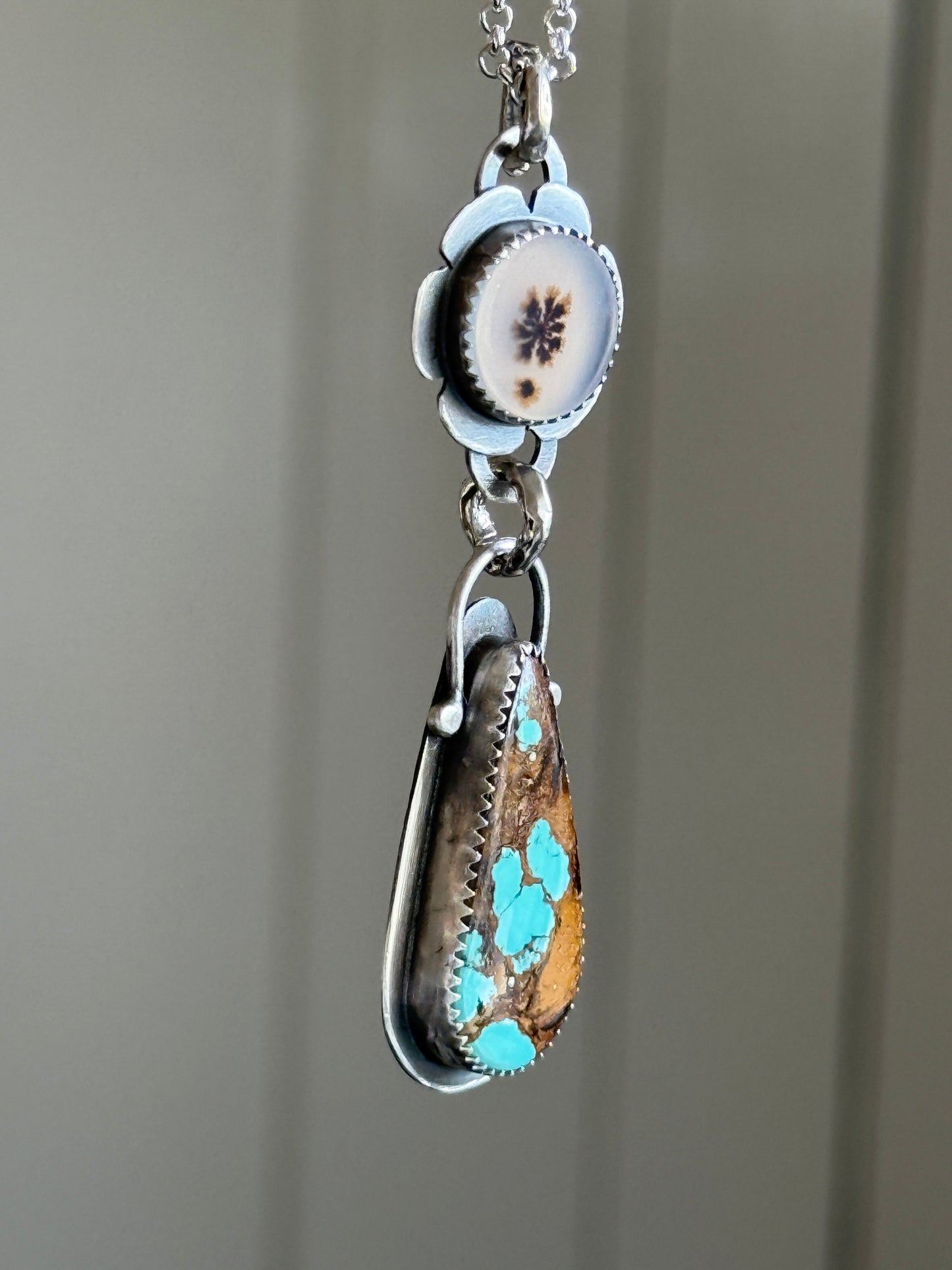 Turquoise & Agate Pendant