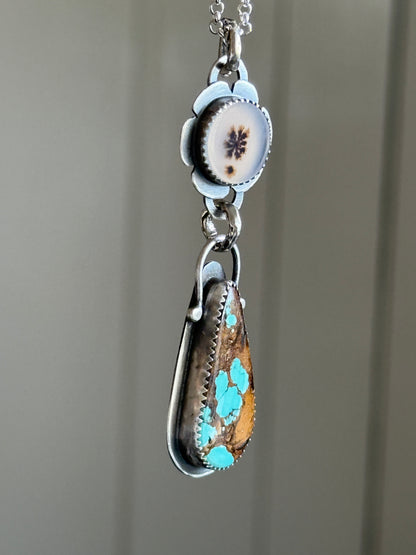 Turquoise & Agate Pendant