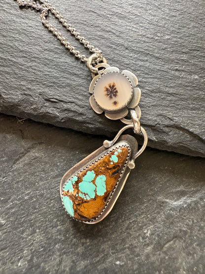 Turquoise & Agate Pendant