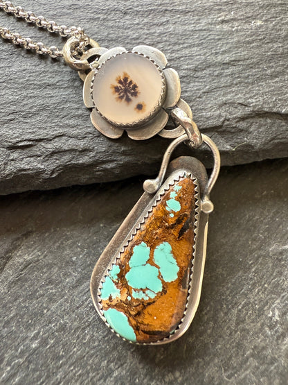 Turquoise & Agate Pendant