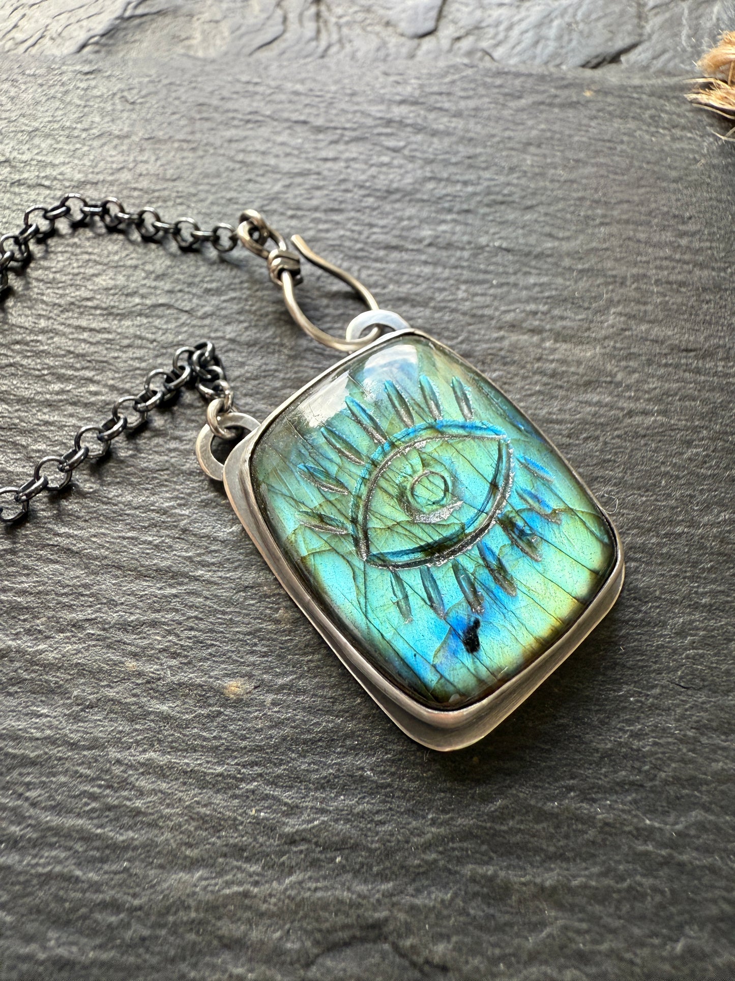 Evil Eye Labradorite Pendant