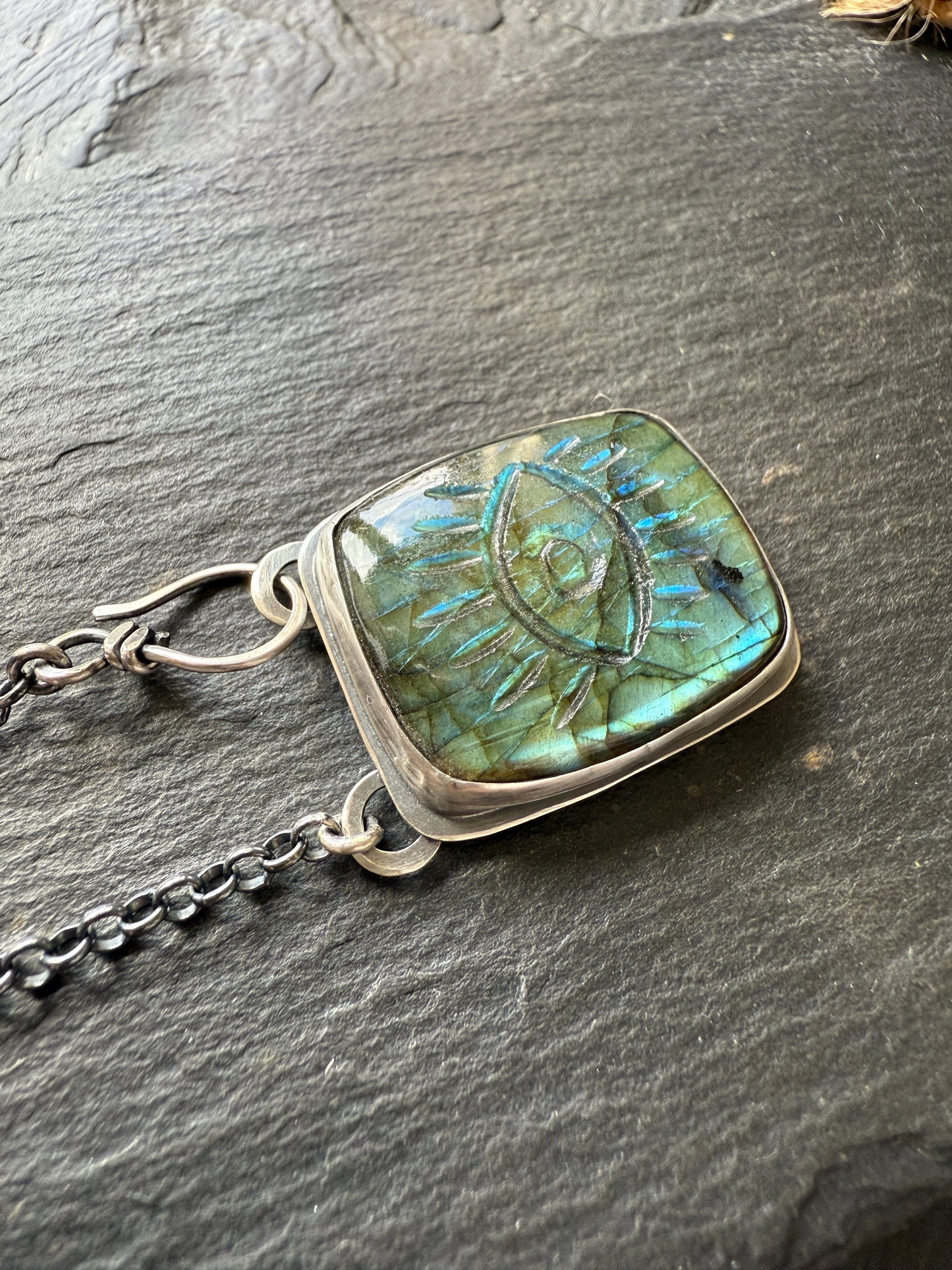 Evil Eye Labradorite Pendant