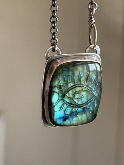 Evil Eye Labradorite Pendant