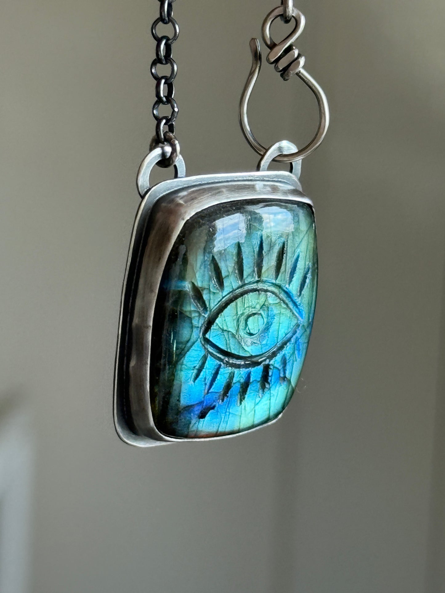 Evil Eye Labradorite Pendant
