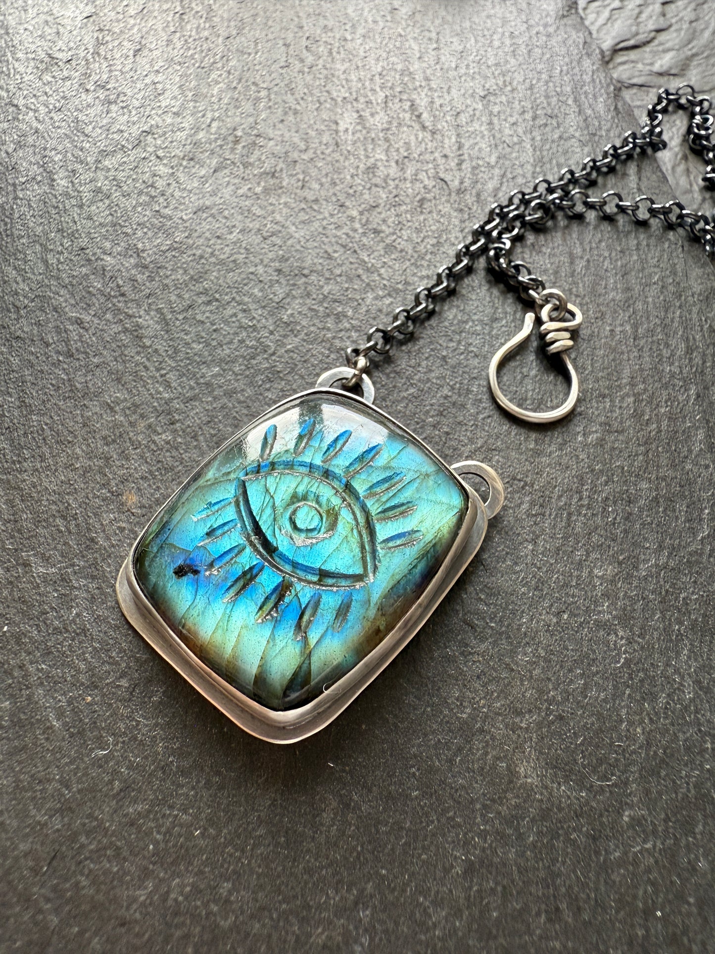 Evil Eye Labradorite Pendant