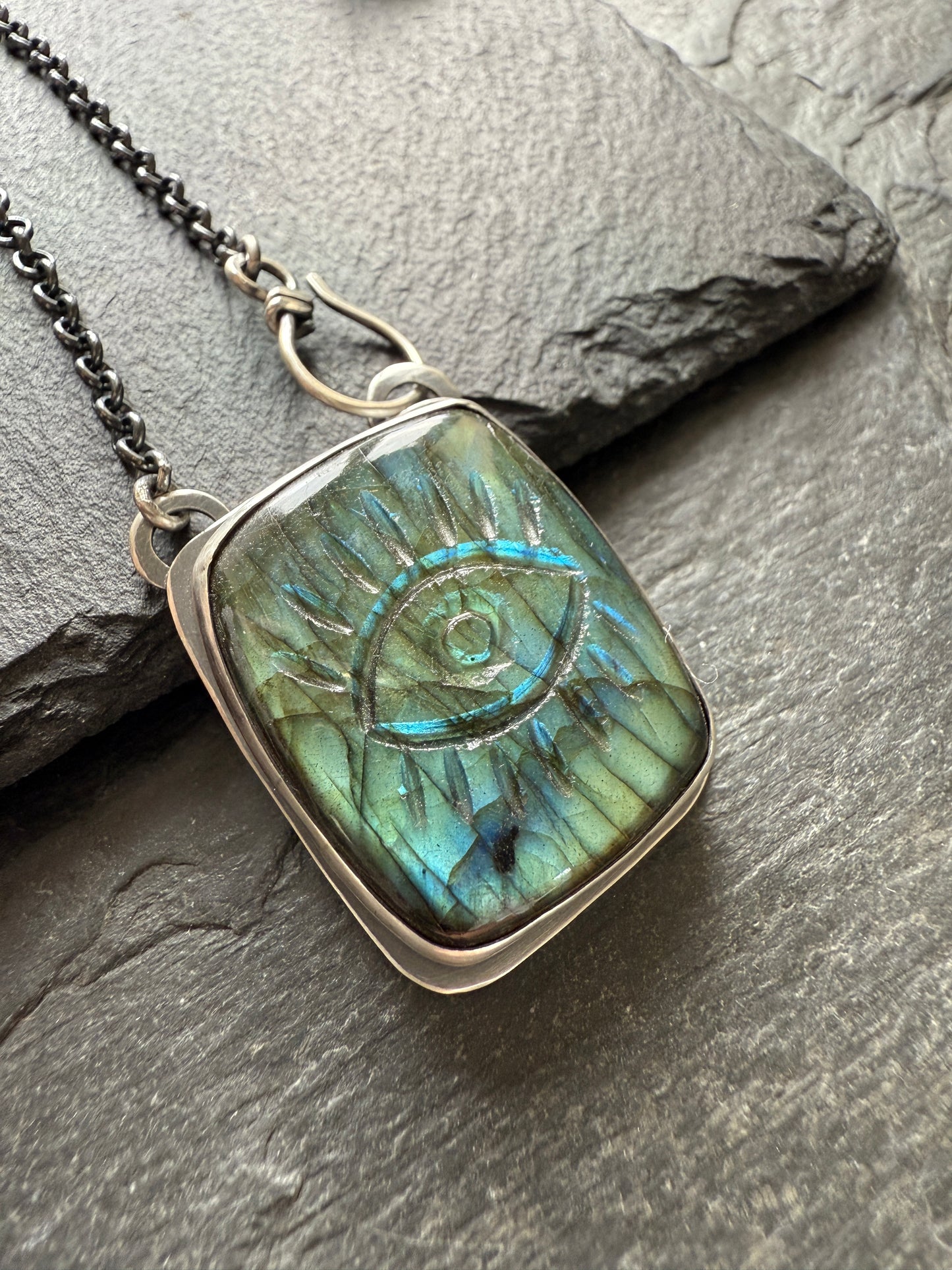Evil Eye Labradorite Pendant