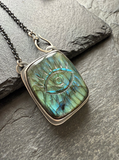 Evil Eye Labradorite Pendant