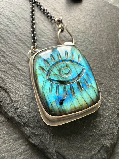 Evil Eye Labradorite Pendant