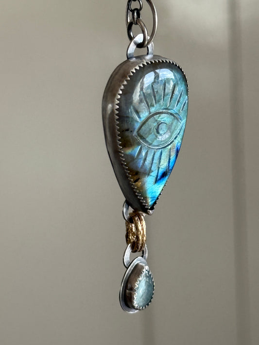 Evil Eye Labradorite Pendant