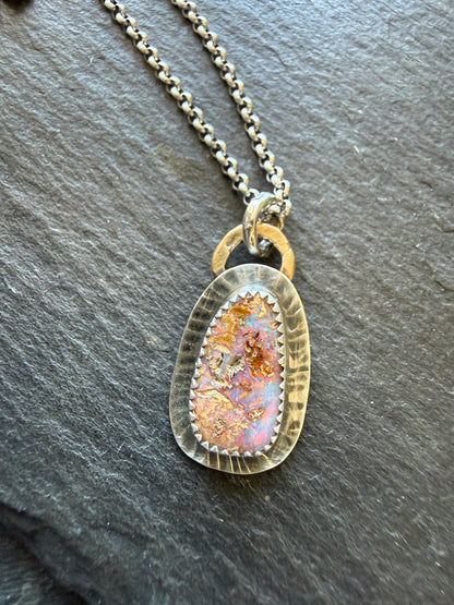 Pink Pipe Opal Necklace
