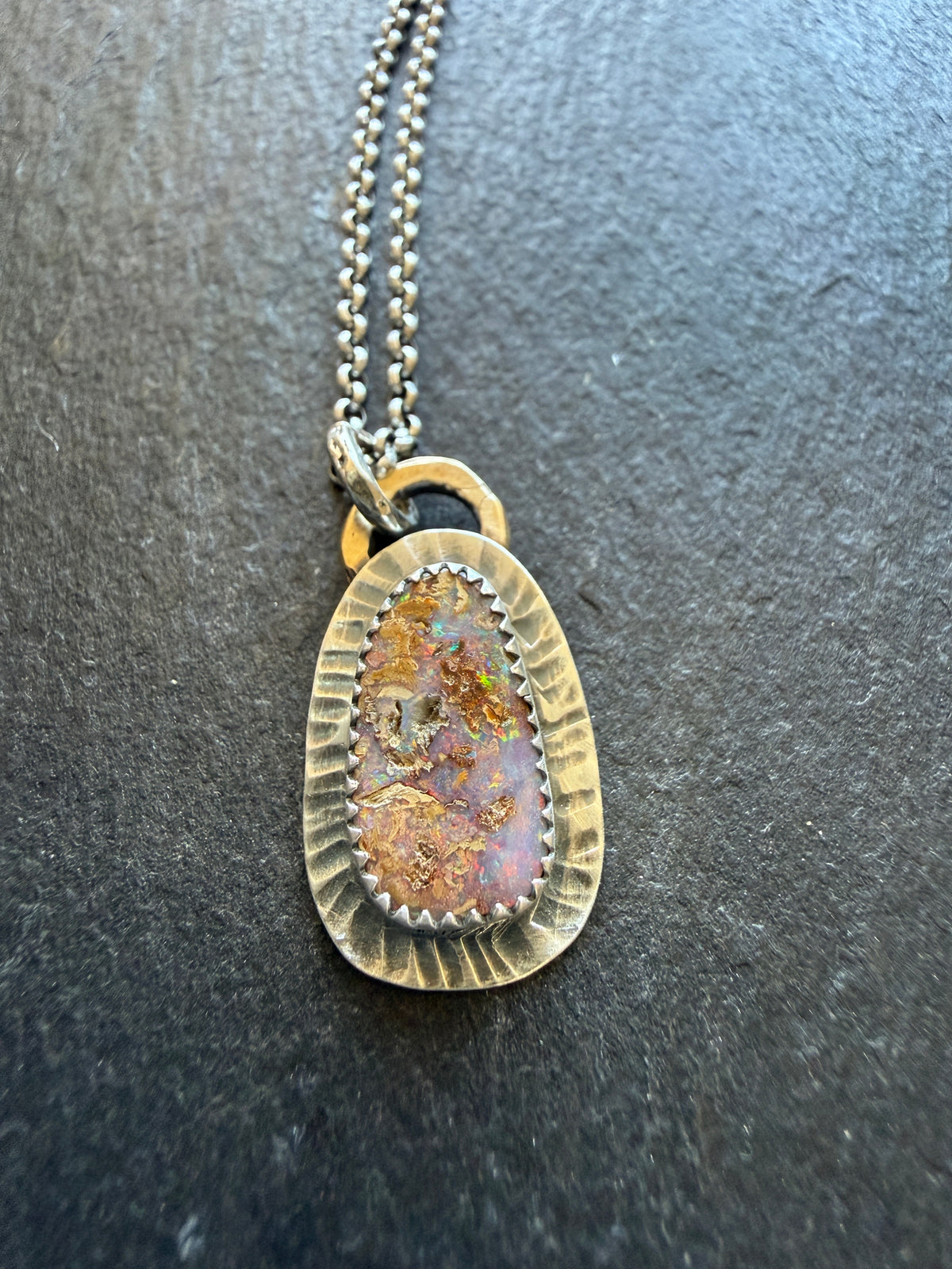 Pink Pipe Opal Necklace