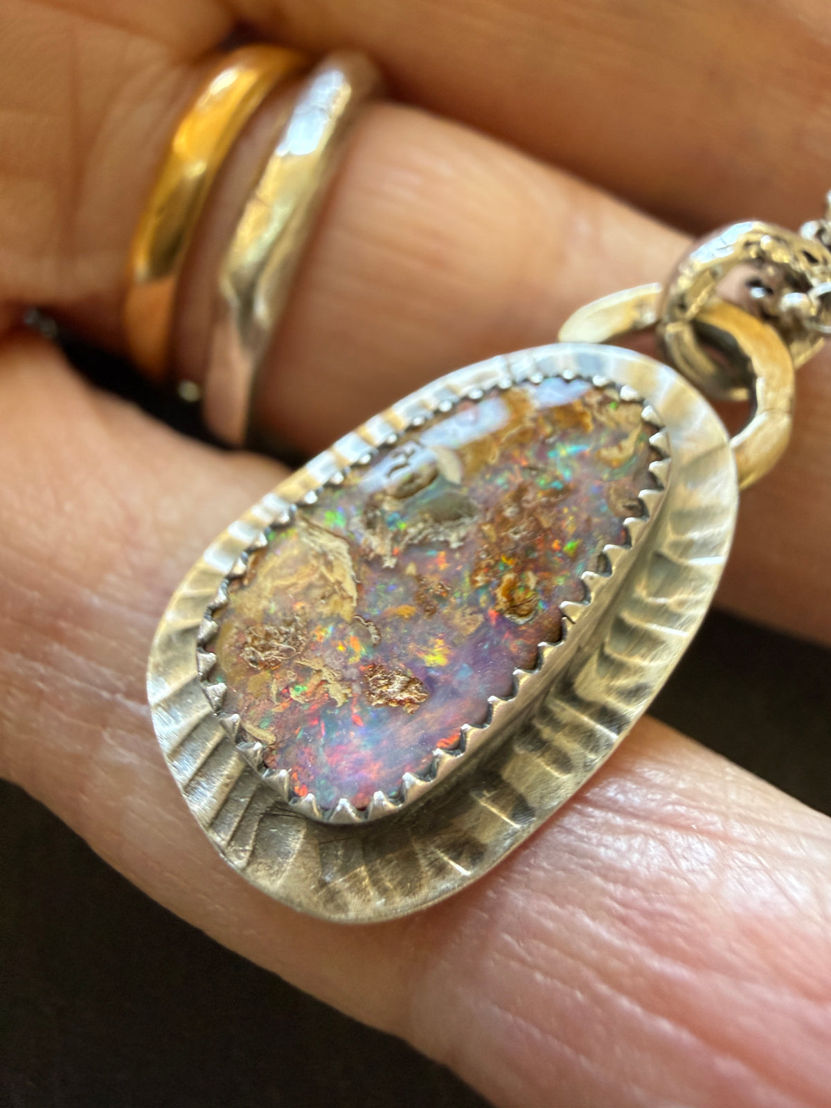 Pink Pipe Opal Necklace