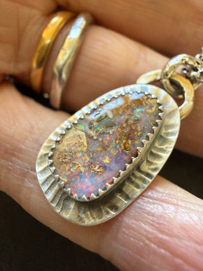 Pink Pipe Opal Necklace