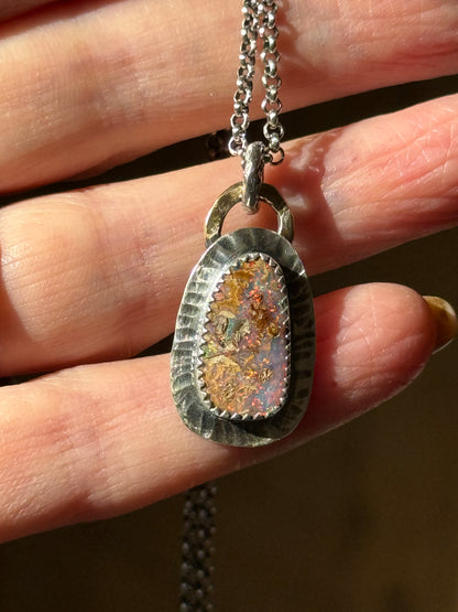 Pink Pipe Opal Necklace