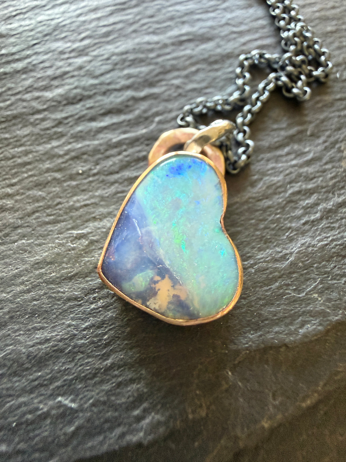 Baby Blue Opal Heart