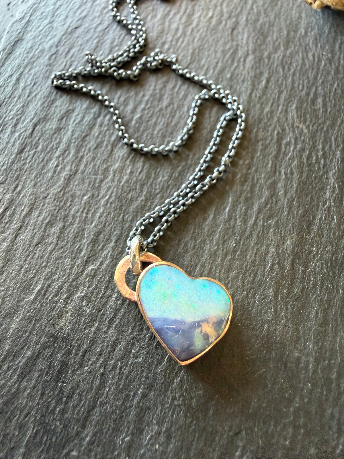 Baby Blue Opal Heart