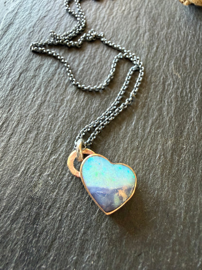 Baby Blue Opal Heart