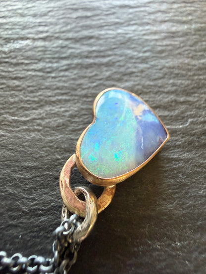 Baby Blue Opal Heart
