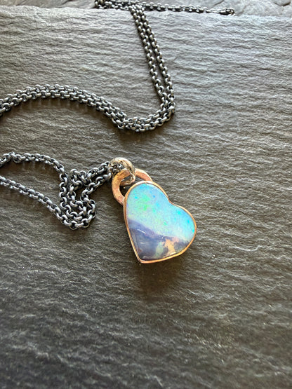 Baby Blue Opal Heart