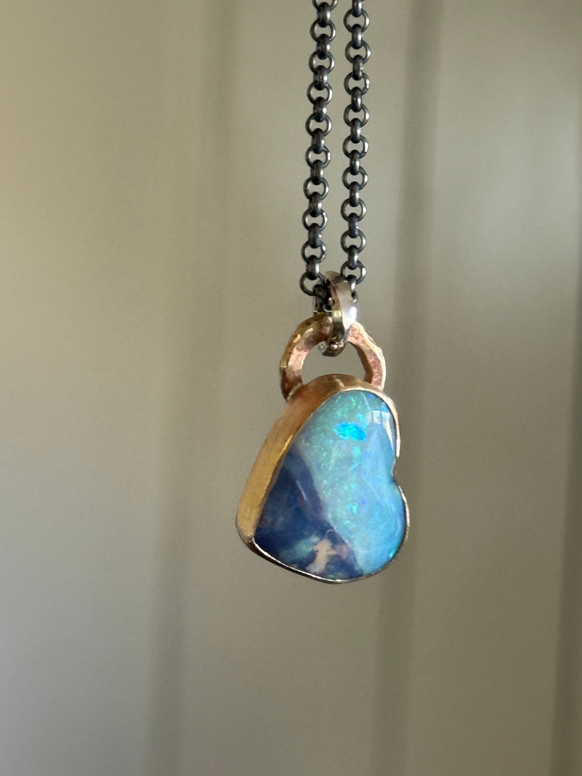 Baby Blue Opal Heart