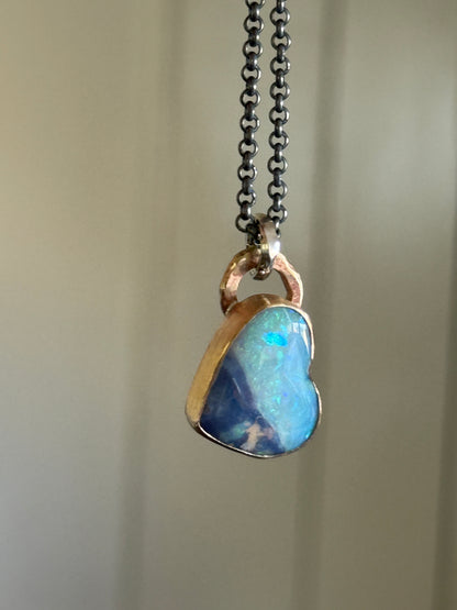 Baby Blue Opal Heart
