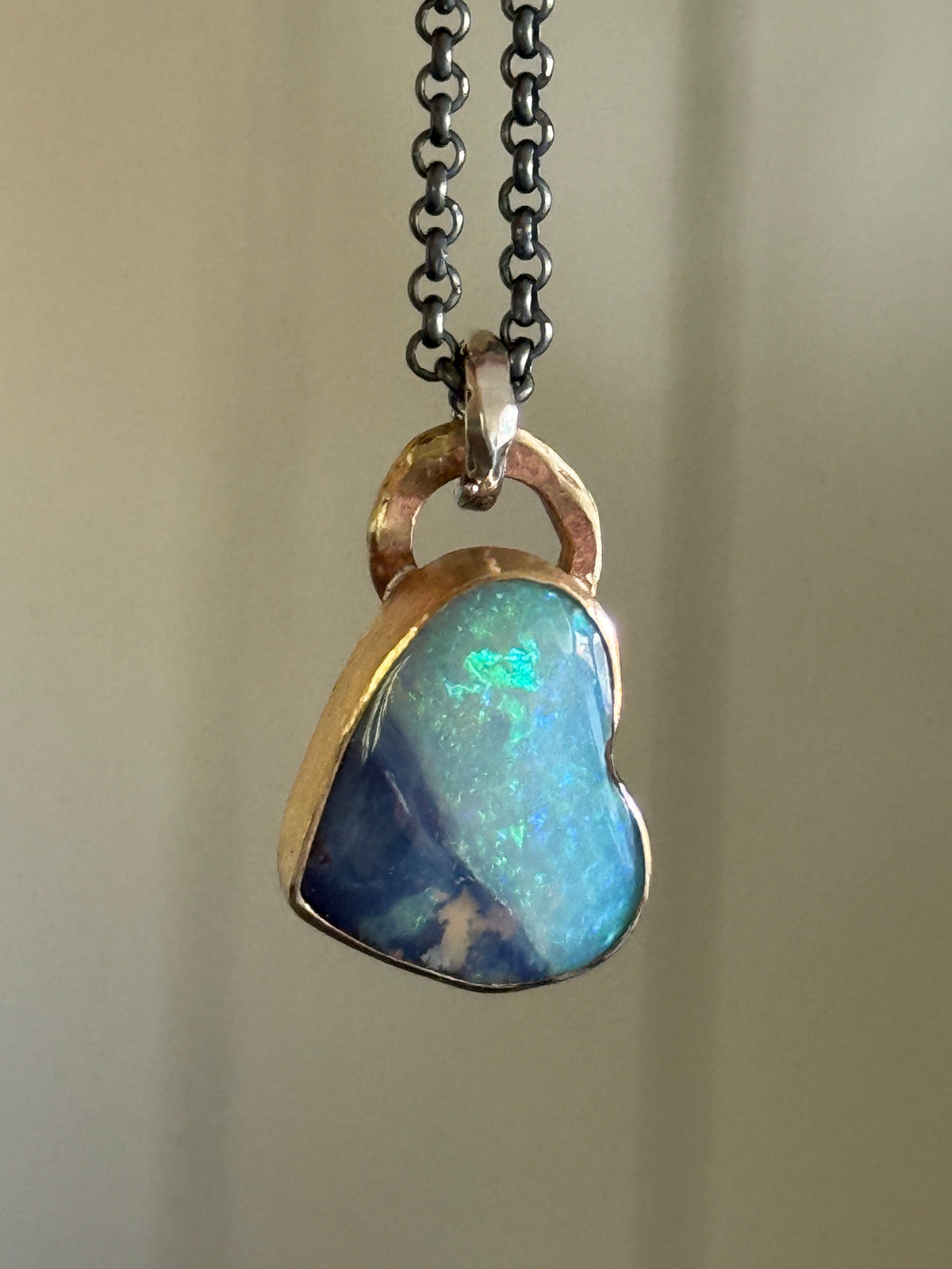 Baby Blue Opal Heart