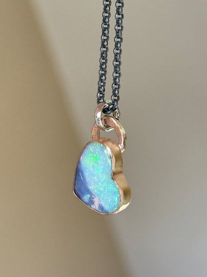 Baby Blue Opal Heart