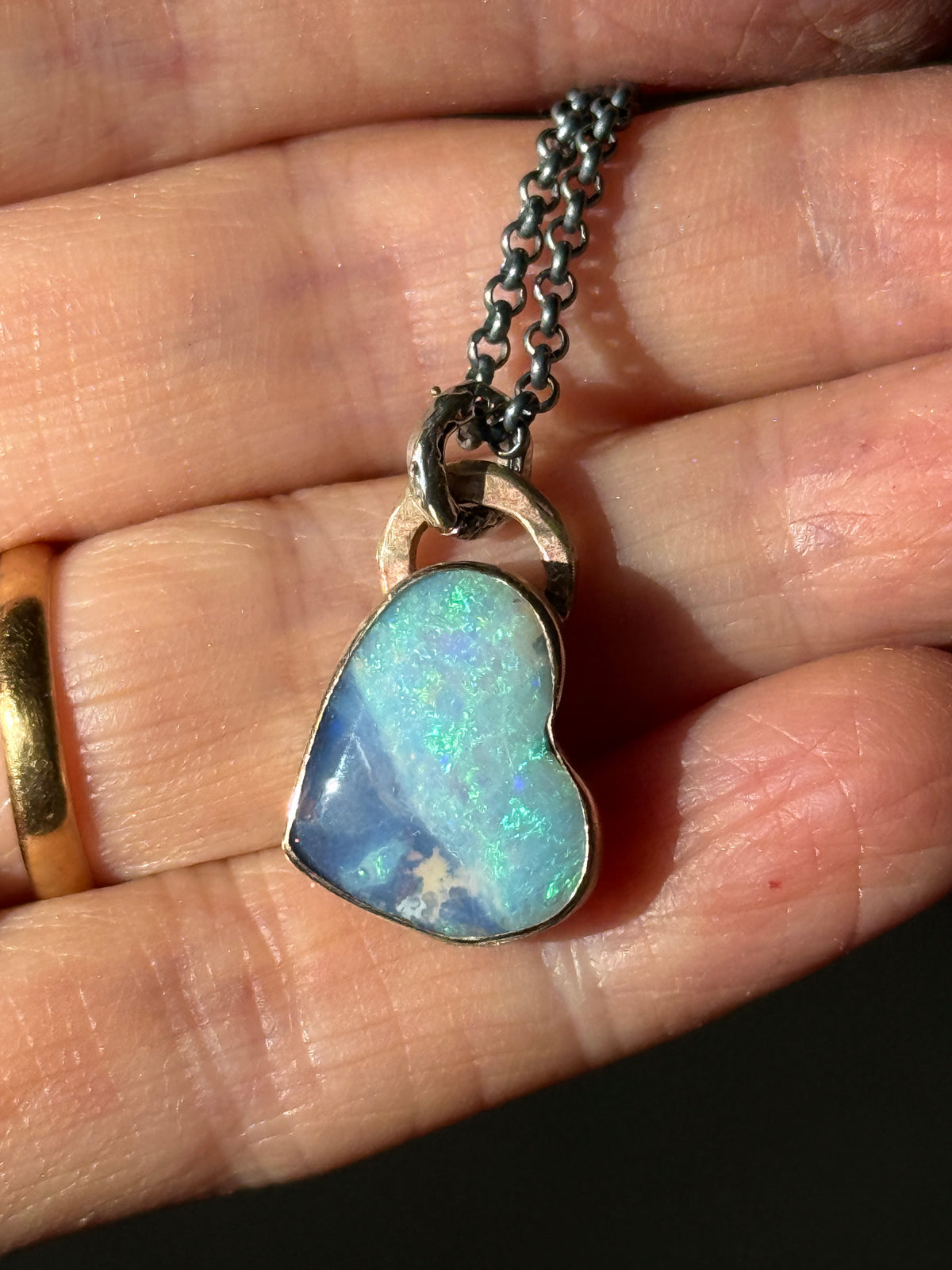 Baby Blue Opal Heart