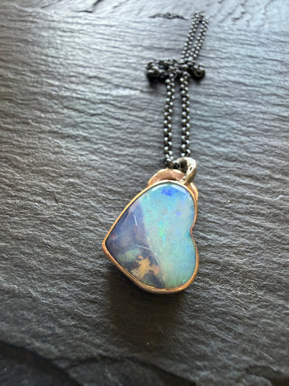 Baby Blue Opal Heart